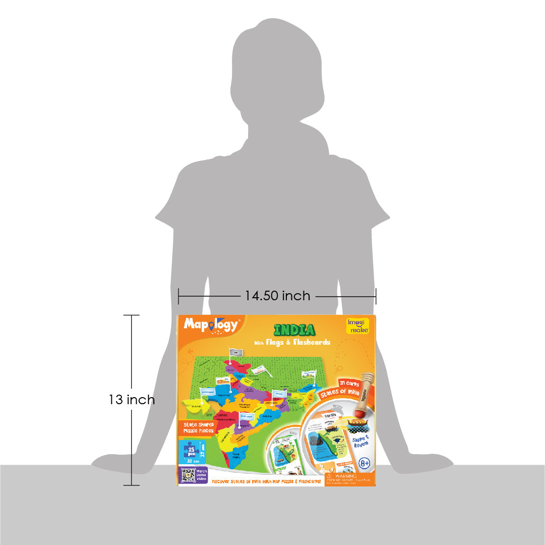 Mapology India With Flags and Flash Card
