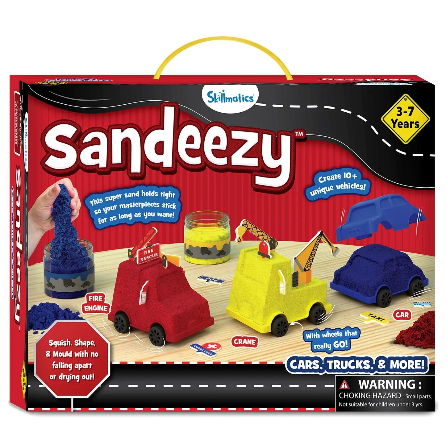 Sandeezy: Cars, Trucks, & More! | Sensory Toy & Pretend Play Set | Gifts for Ages 3-7