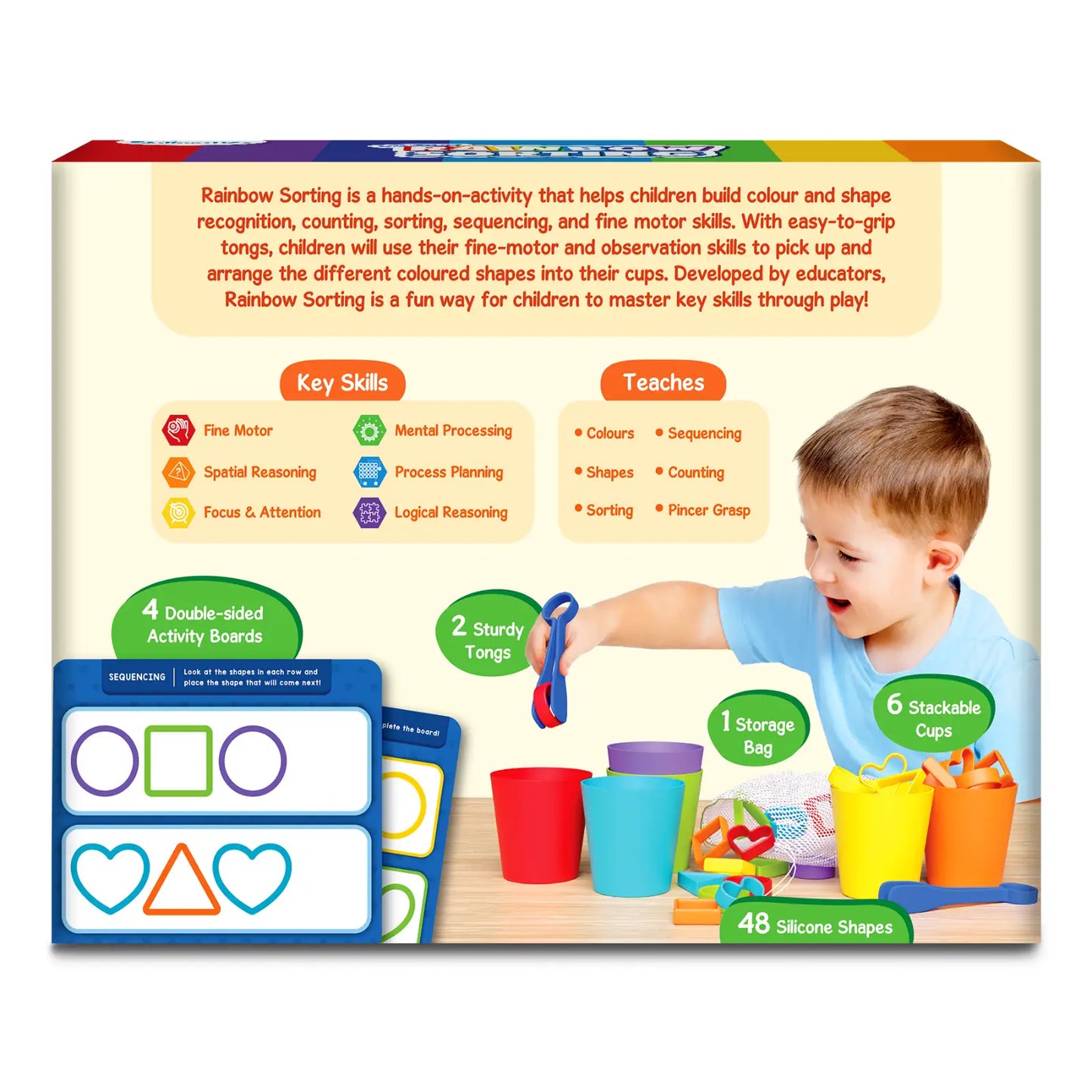 Silicone Rainbow Sorting | Sorting, Counting & Sequencing Toy (ages 3-6)
