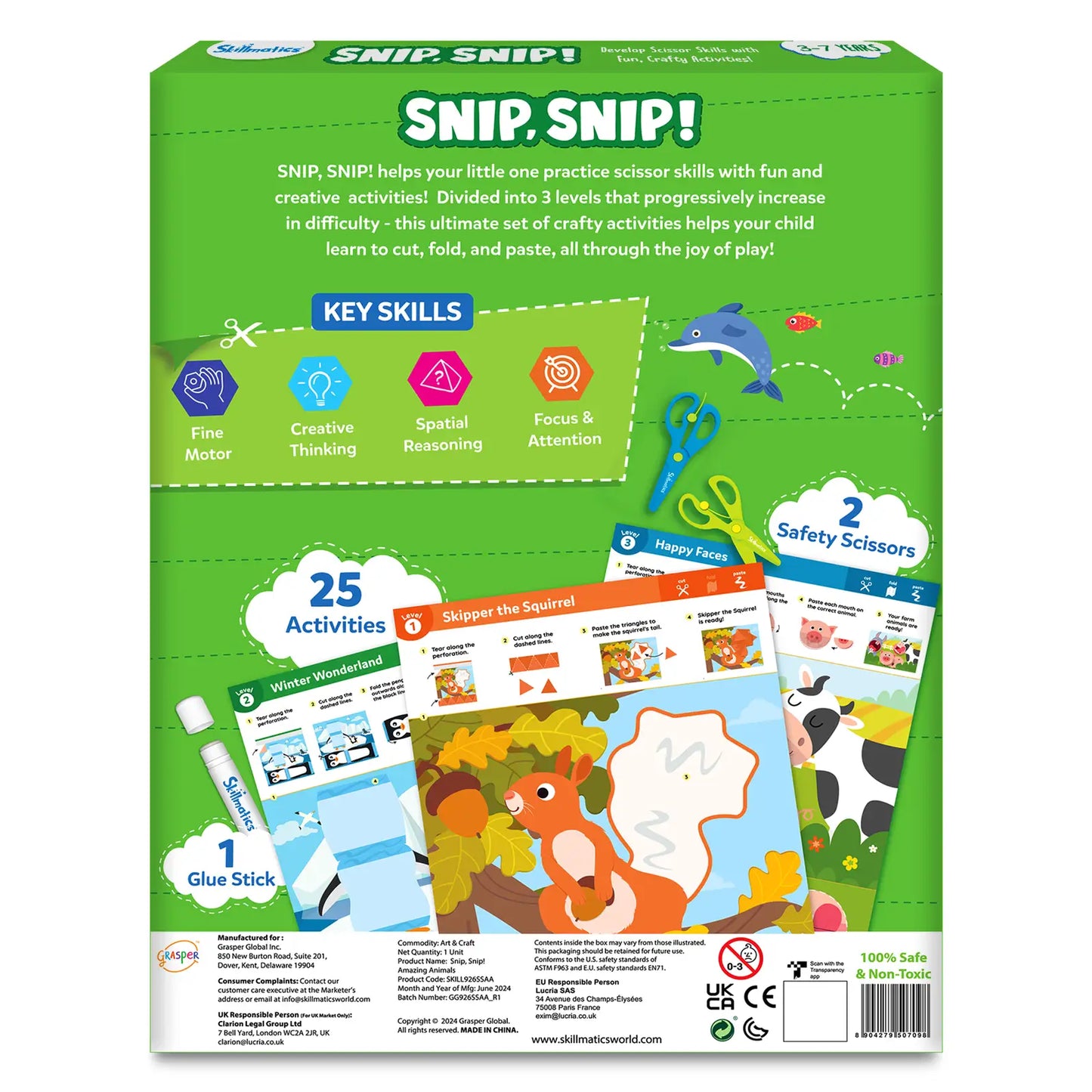 Snip Snip - Amazing Animals | Art & Craft Activity Kit (ages 3-7)