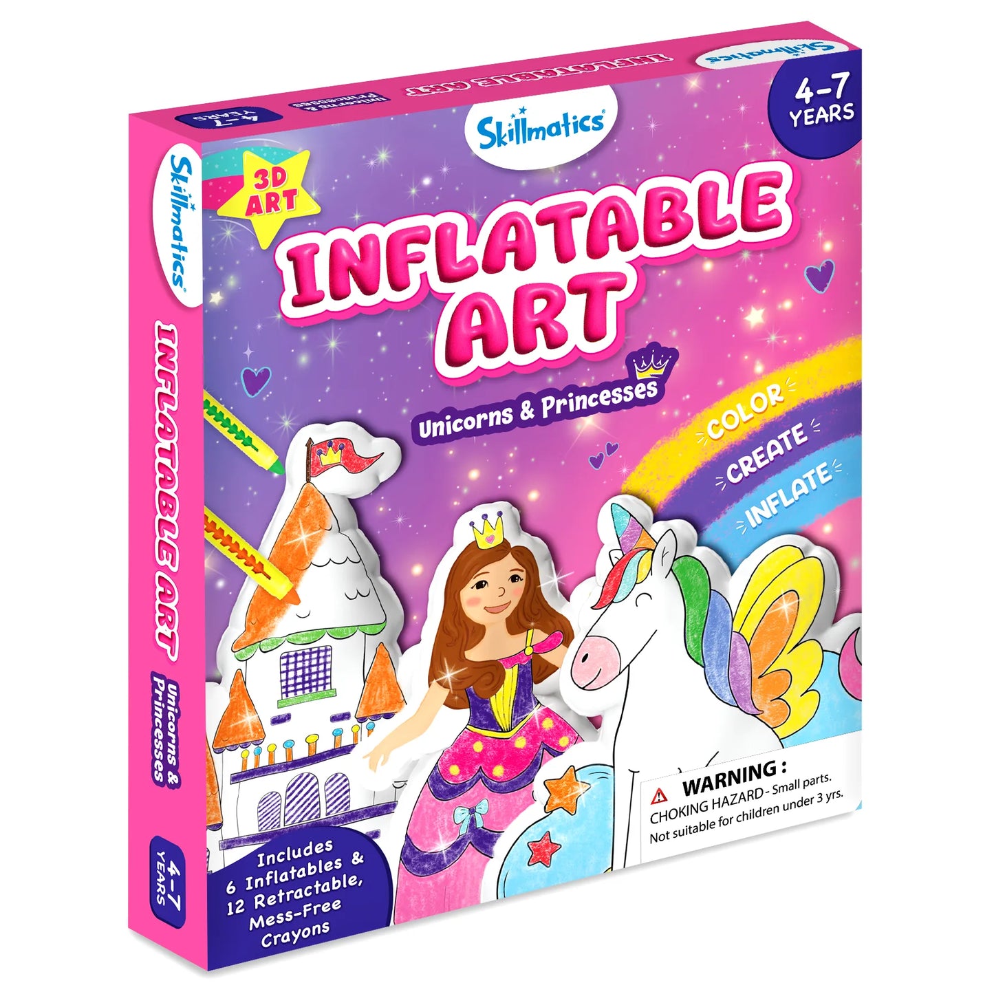 Inflatable Art: Unicorns & Princesses | 3D DIY Craft Kit (ages 4-7)