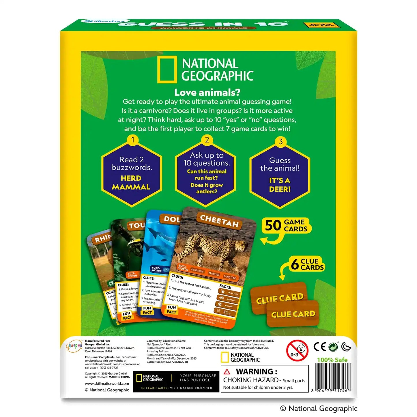 Guess in 10: National Geographic Animals | Trivia Card Game (ages 6+)