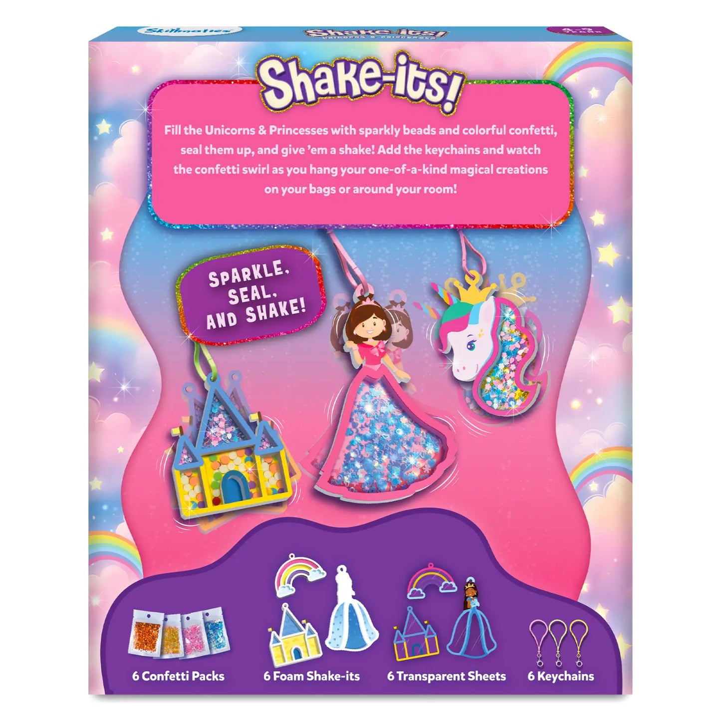 Shake-its: Unicorns & Princesses | DIY Craft Kit with Keychains (ages 4-9)