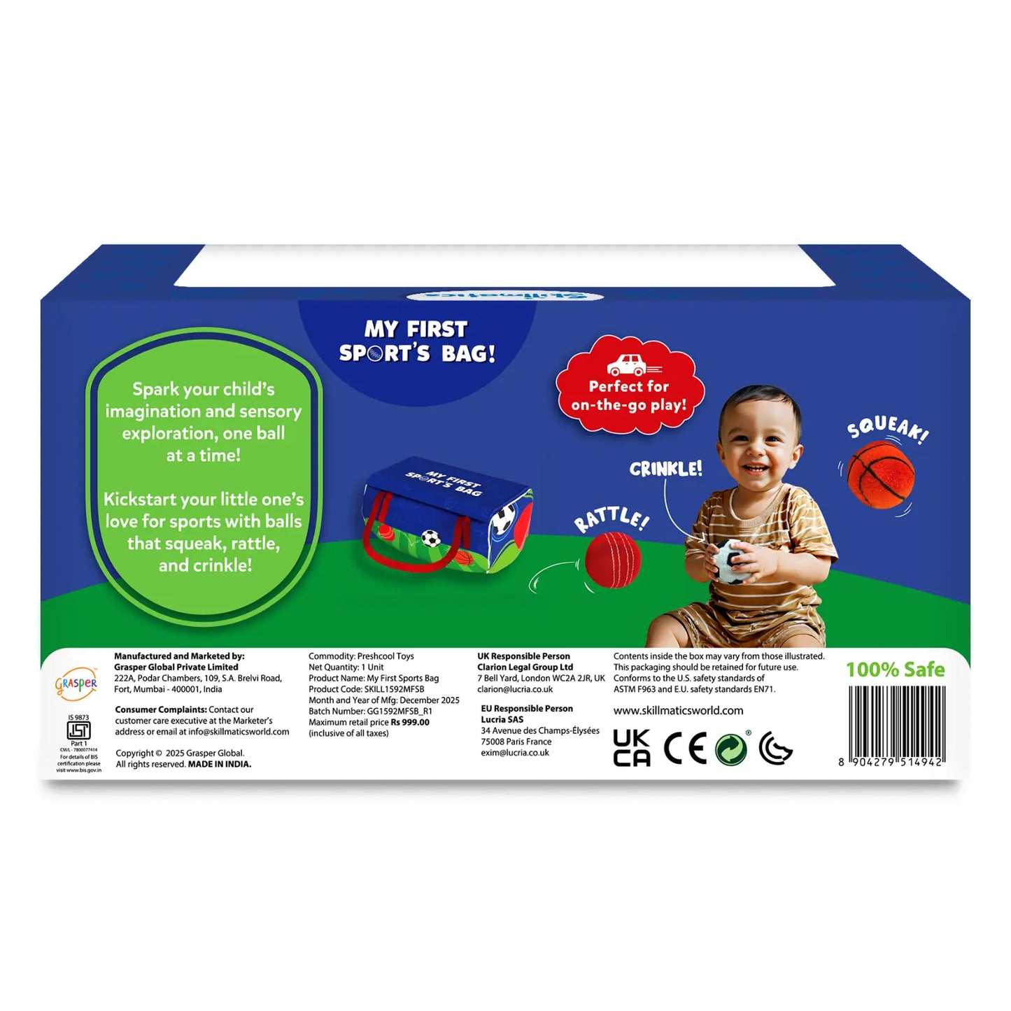My First Sports Bag! Plush Sports Bag Playset for Babies (6-24 months)