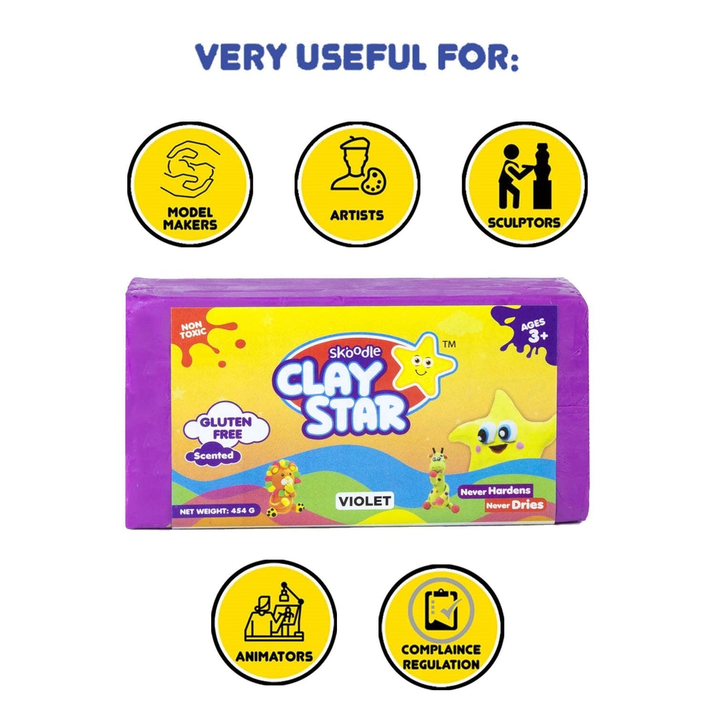 Skoodle Clay Star - 454 Gm (Violet)
