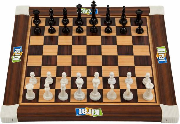 Kirat 2-in-1 Wooden Chess & Ludo Game Set 15x15 Inch Re...
