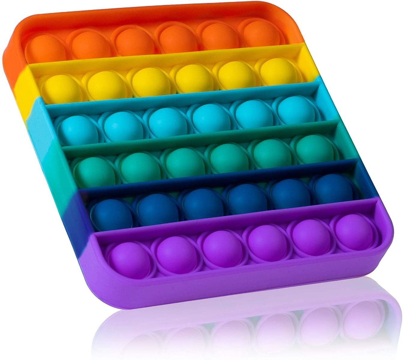 Skoodle Popit Bubble Fidget Toy - Square Shape Rainbow