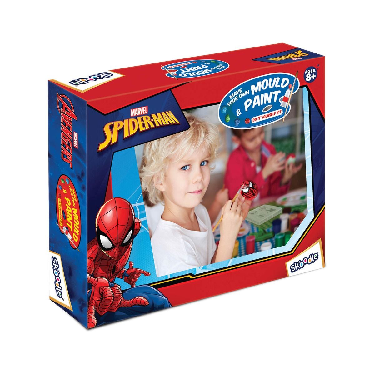 Skoodle Spiderman Creative Kids Art And Craft Kit - Fridge Magnet Making Diy Toy For Ages 8 Years & Above, Fun Kids Activity - Includes Moulds And Paints For Endless Crafting Adventures