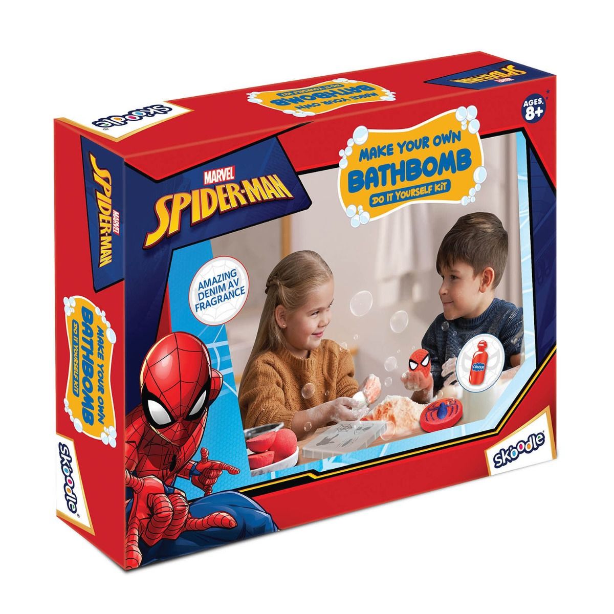 Skoodle Spiderman Super Hero Bath Bombs, Educational Diy Activity Toy Kit For Ages 8+, Creative Learning Games For Growing Children