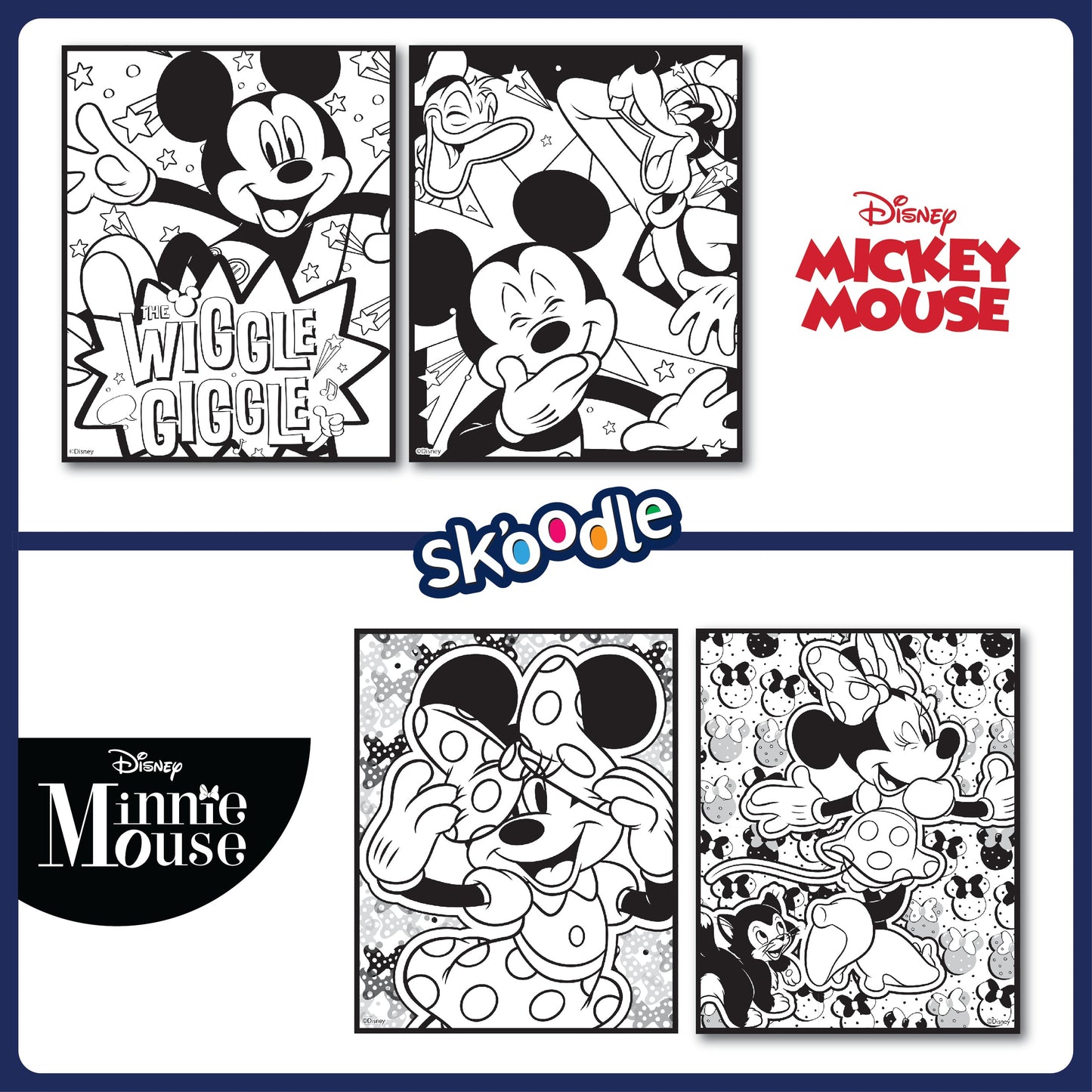 Disney Mickey & Minnie Paint Your Own Poster Kit, 4 Posters, 12 Water-Based Paints, 2 Brushes, Ages 3+