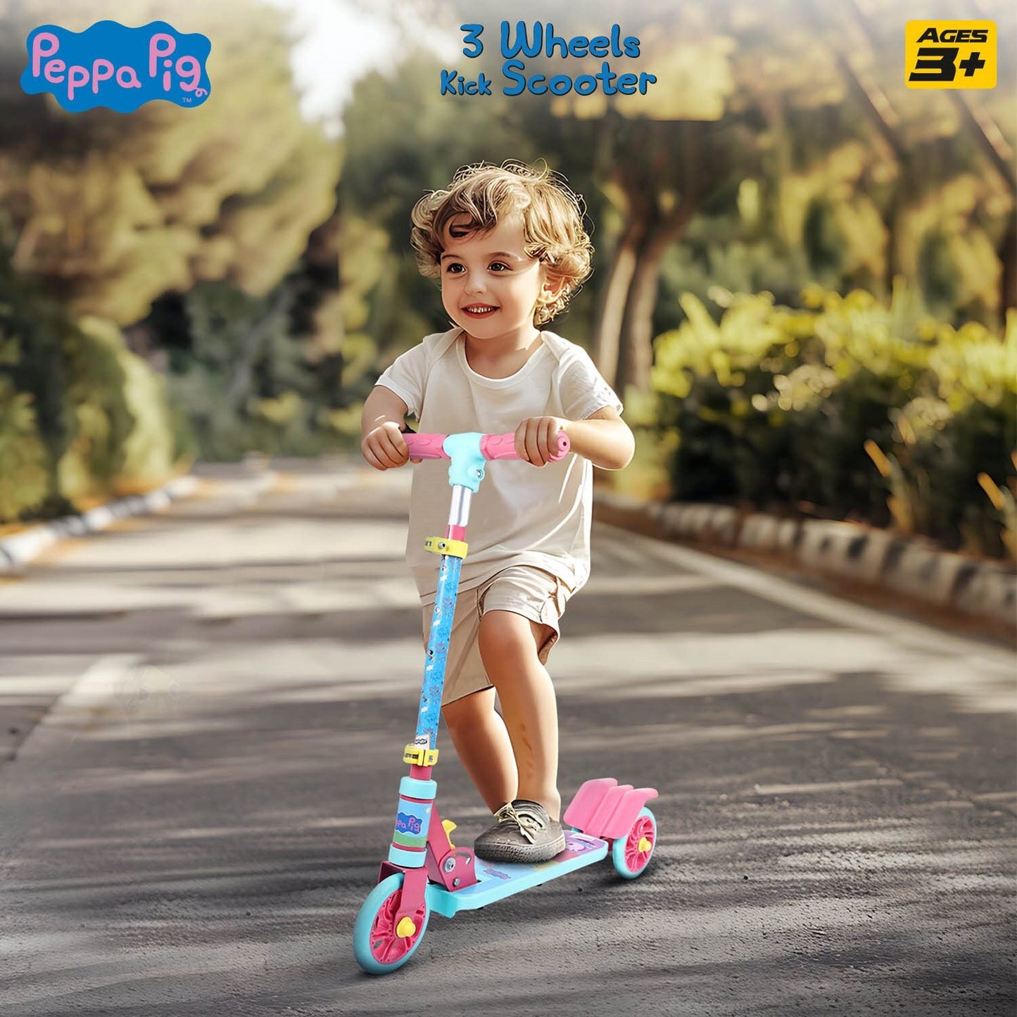 Skoodle Peppa Pig 3 Wheels Kick Scooter (Ocean Green)