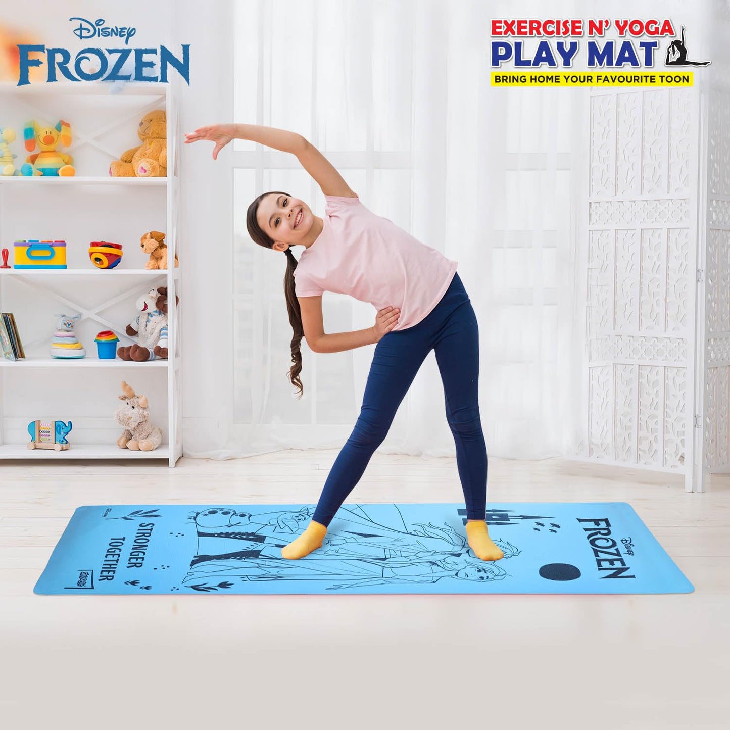 Disney Frozen Kids Yoga & Exercise Mat (22" X 58" X 0.4 Cm) - In 2 Assorted Colours