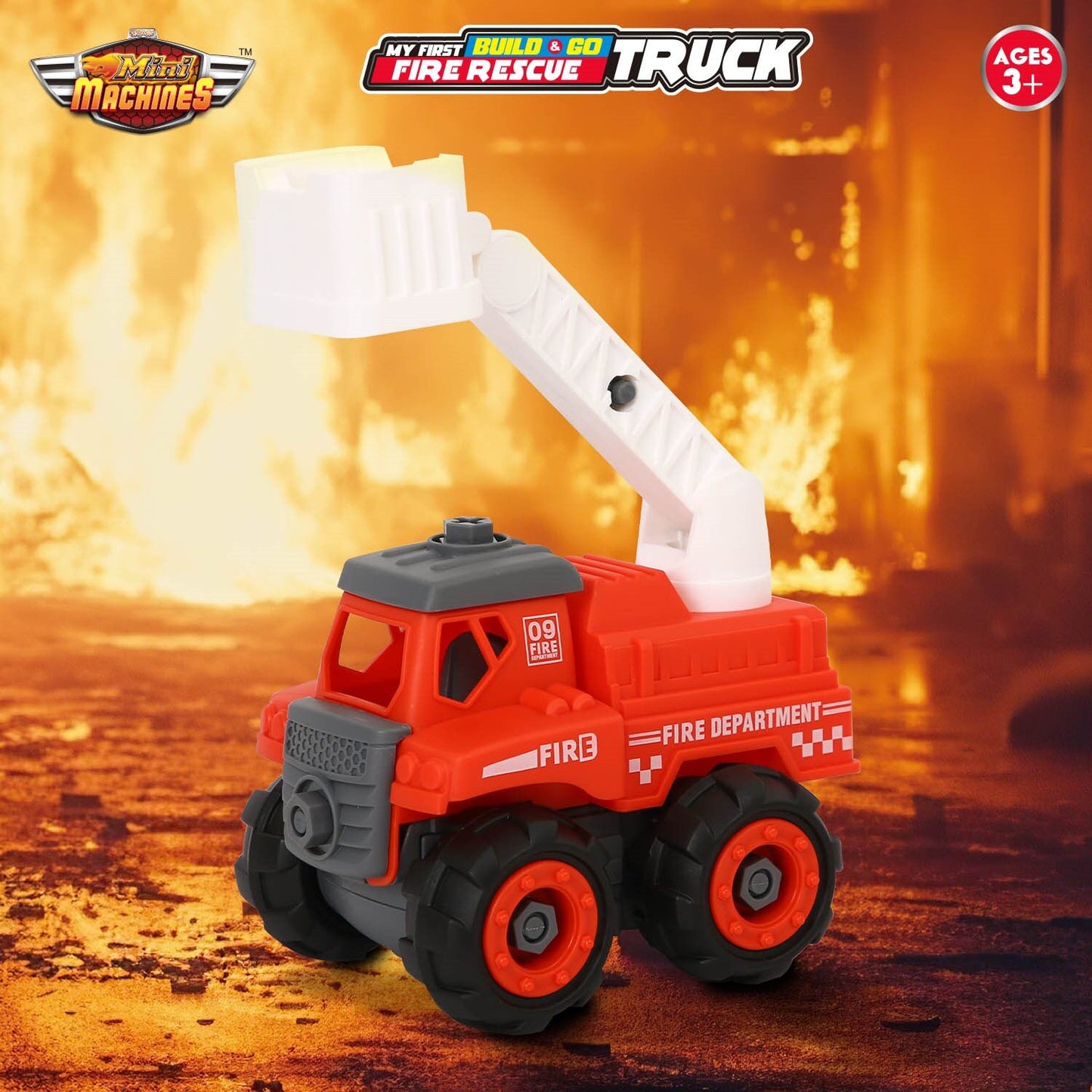 Skoodle Build & Go Fire Rescue Truck Red