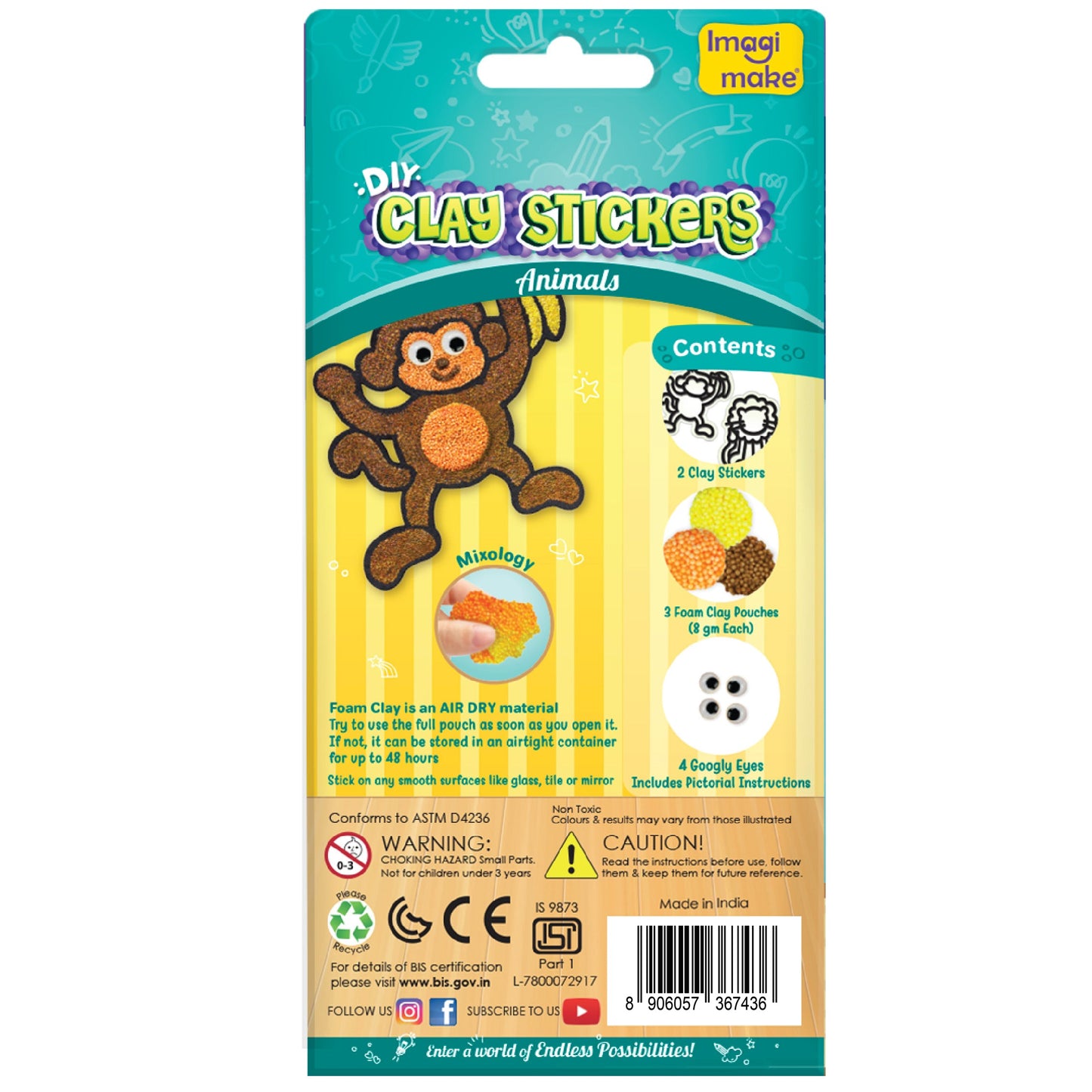 DIY Clay Stickers Animals
