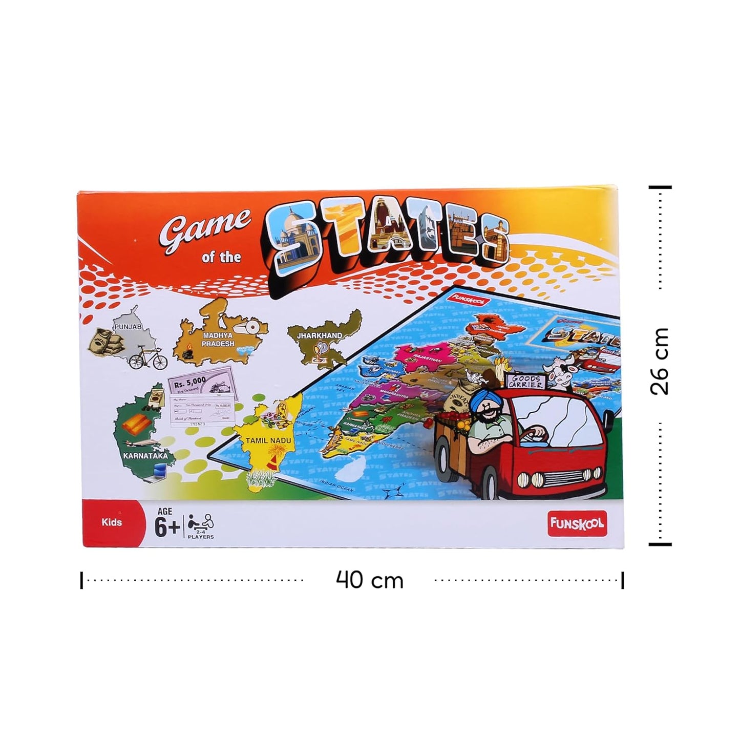 Funskool Game of States Board Game | Educational Geography Learning Game for Kids & Families | 2–4 Players | Age 6+ Years