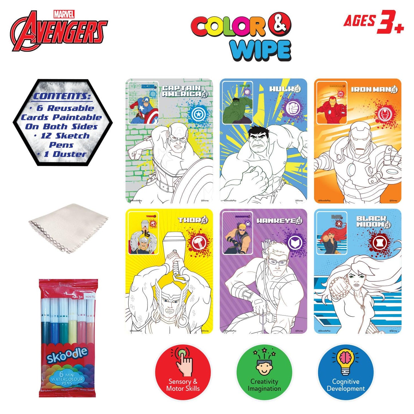 Marvel Avengers Colour & Wipe Art Kit