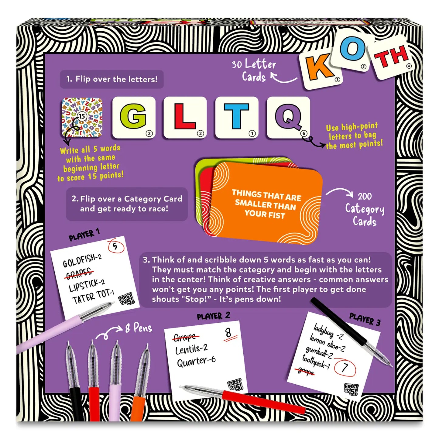 First to 5 | Quick Category Game with a Twist (ages 8+)
