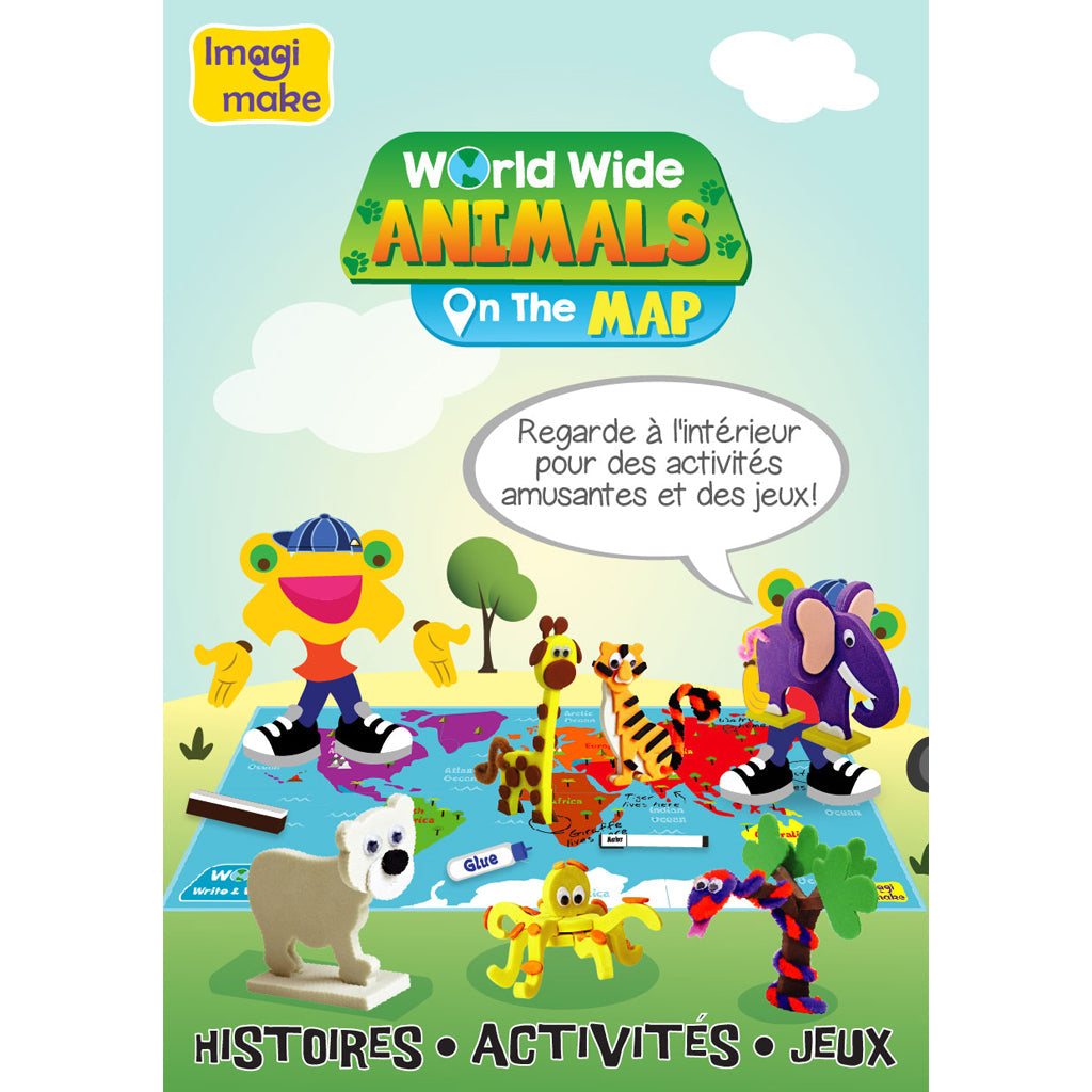 Worldwide Animals on the Map - Activity Book - French