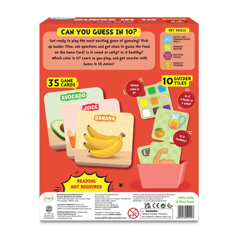 Guess in 10 Junior: Food We Eat! | Trivia Card Game (ages 3-6)