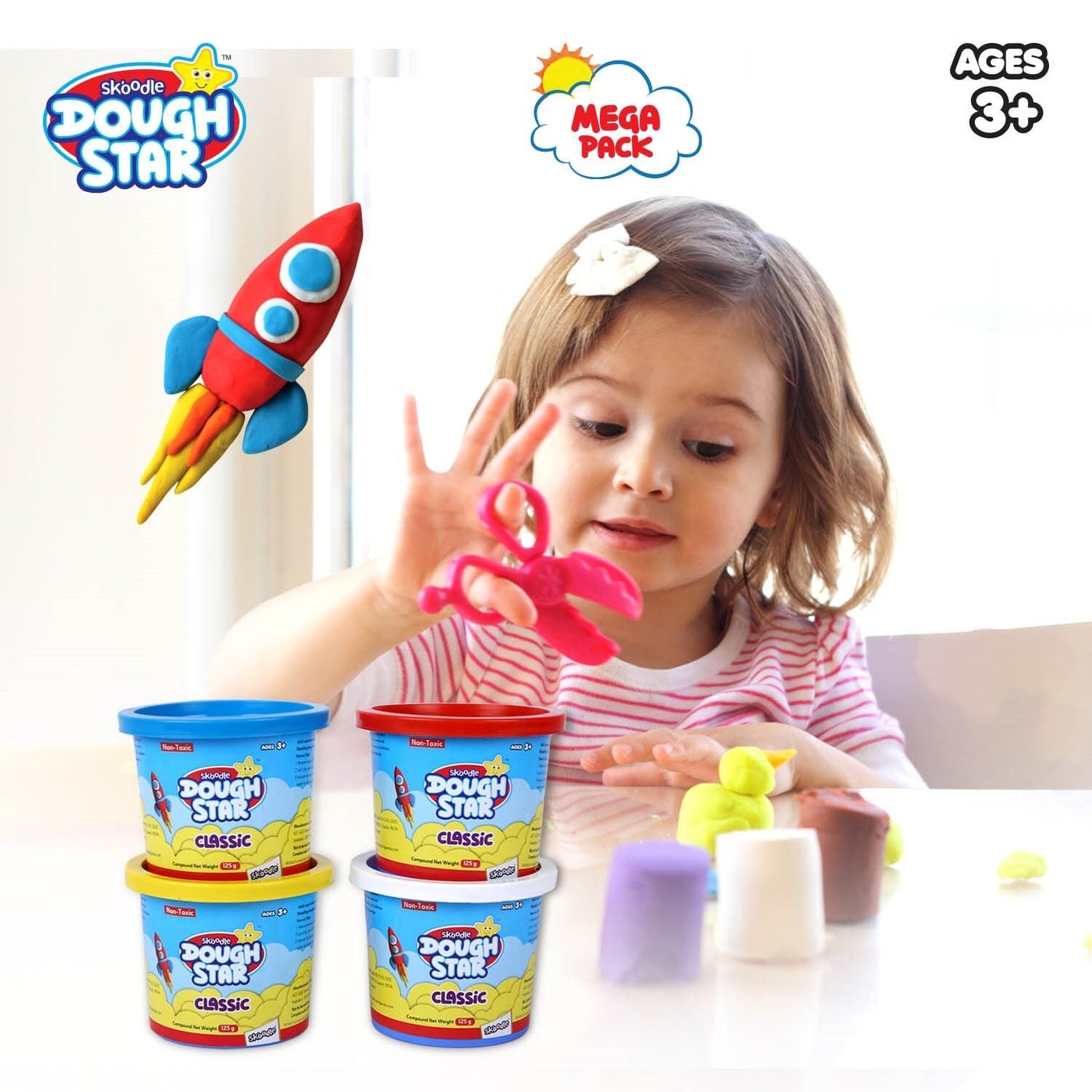 Skoodle Dough Star Mega 125 Gm - Pack Of 4A