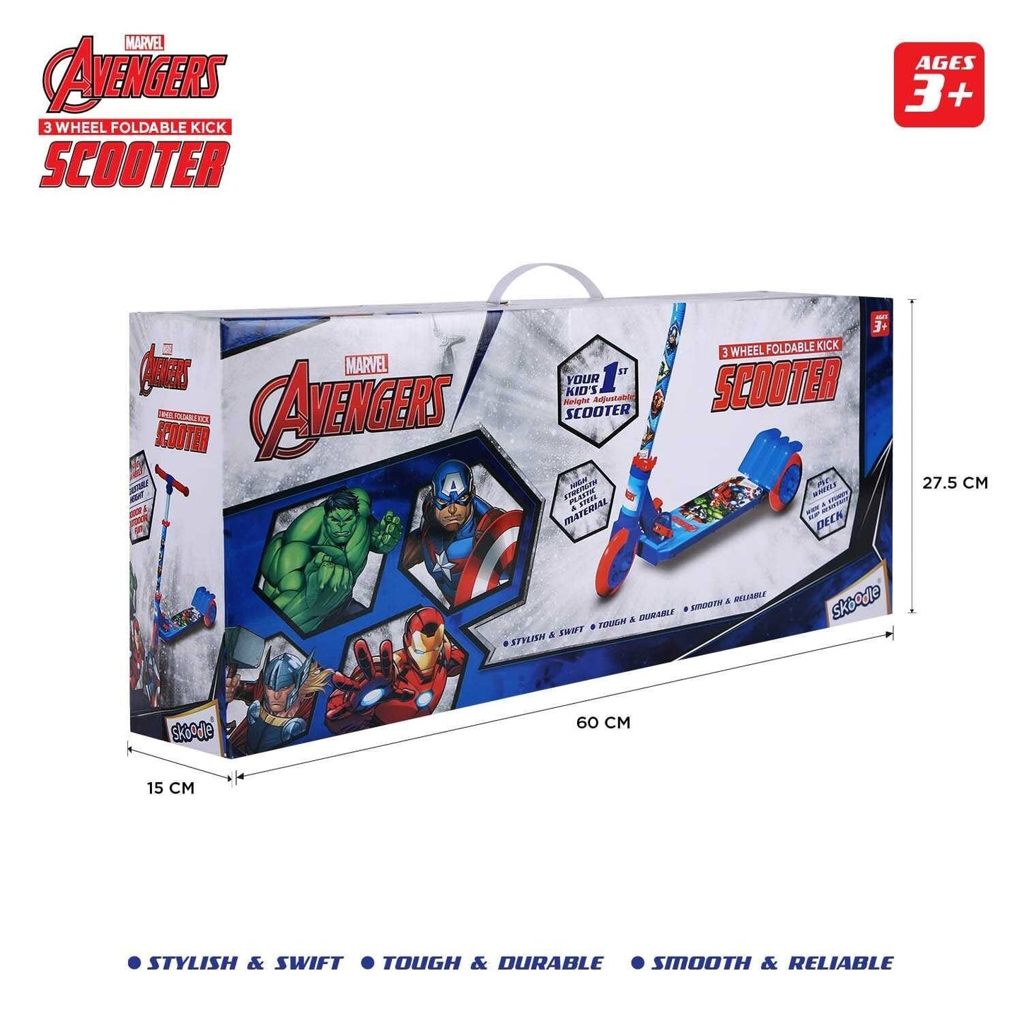 Avengers 3 Wheel Foldable Kick Scooter