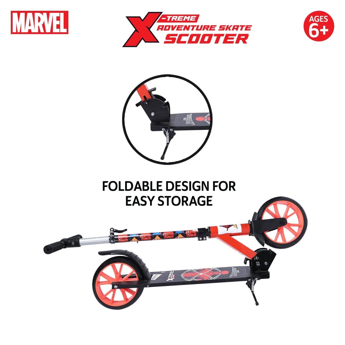Marvel Spiderman Thwip X-Treme Skate Scooter - Red