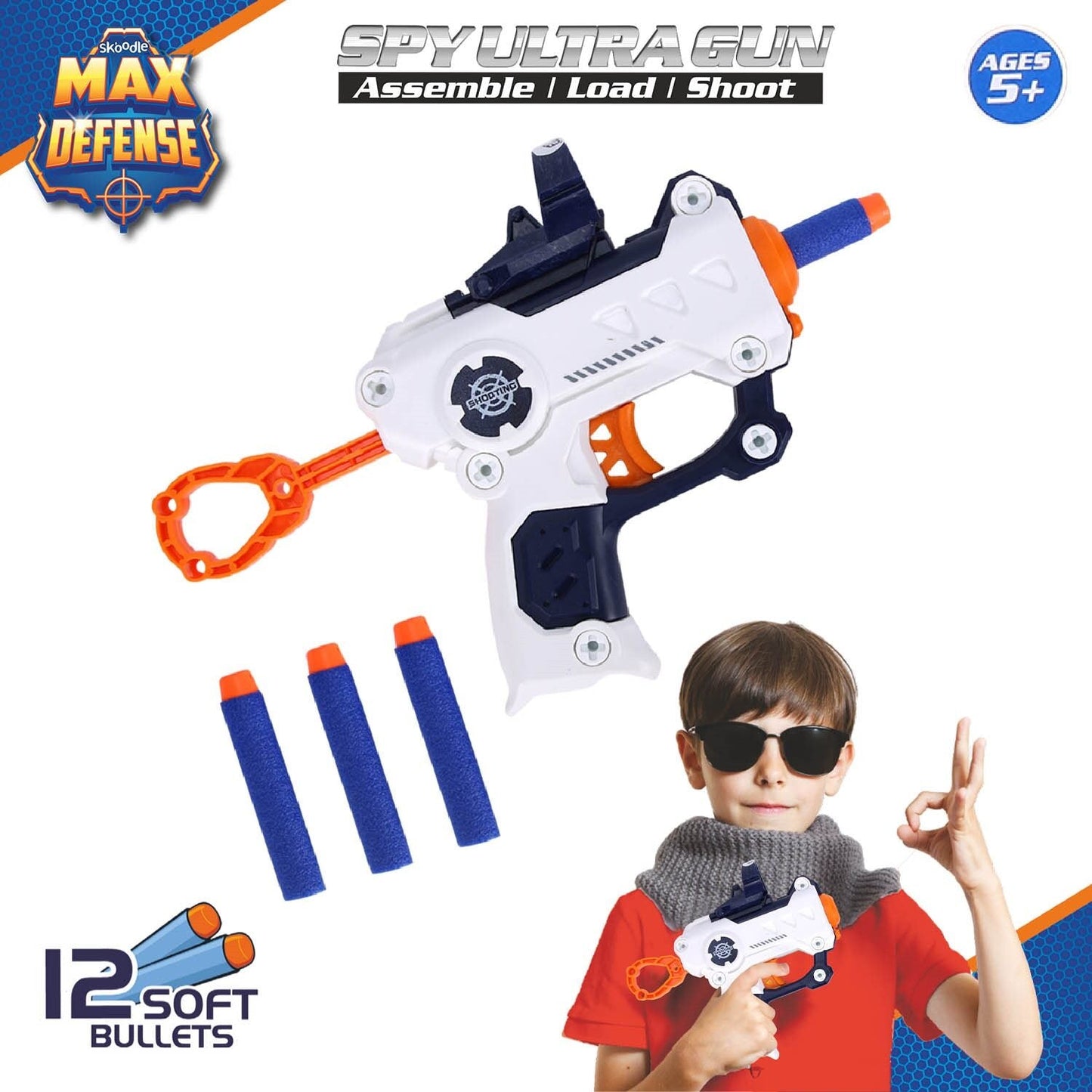 Skoodle Max Defense Spy Super Gun - (White)