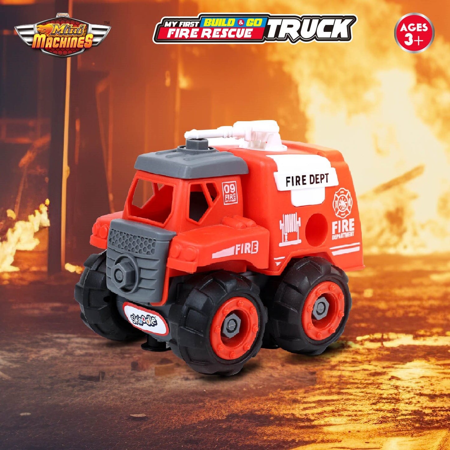 Skoodle Build & Go Fire Extinguisher Truck