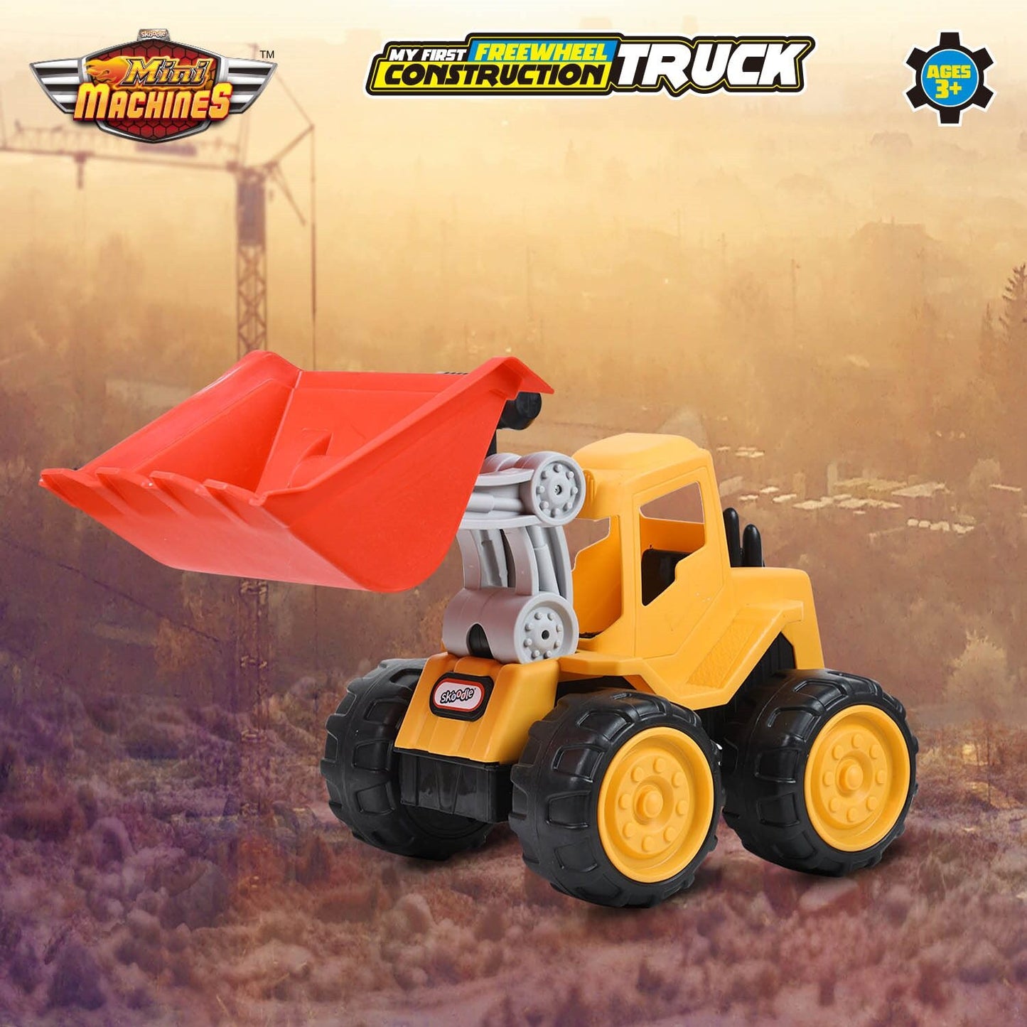 Skoodle Mini Machines Build & Go Free Wheel Construction Truck - Bulldozer