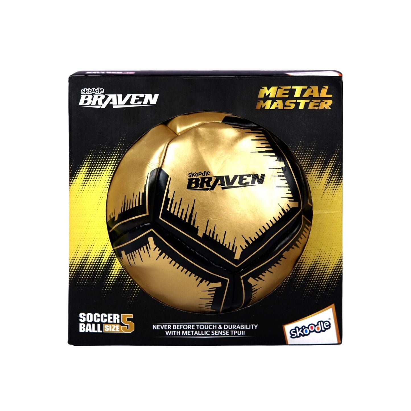 Skoodle Braven Metal Master Football - Size 5 (High Shine Graphite Underglass)
