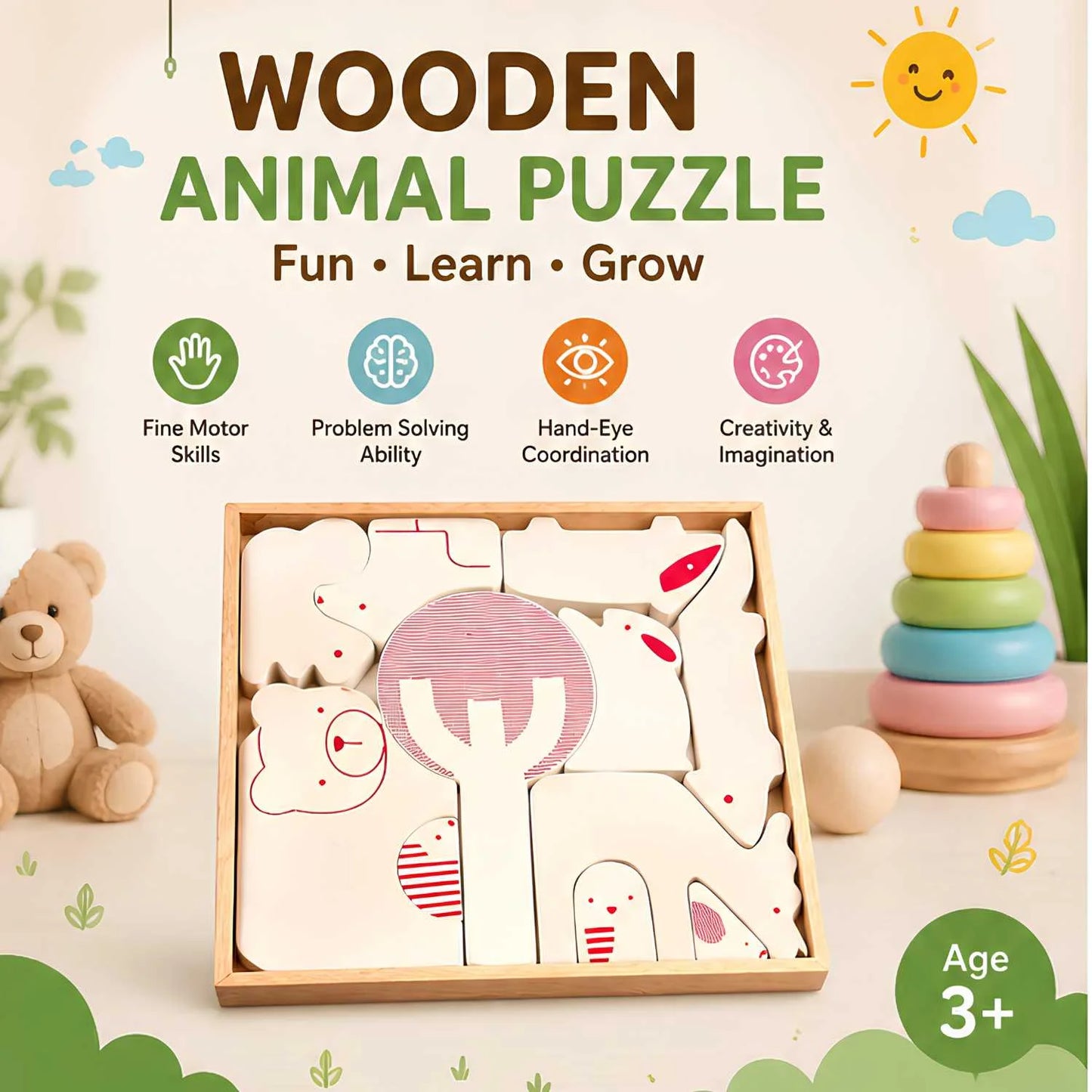 Bluebells Toys Petit Collage Jumbles Learning Educational Montessori Toy Kids for Preschool Toddler Activity