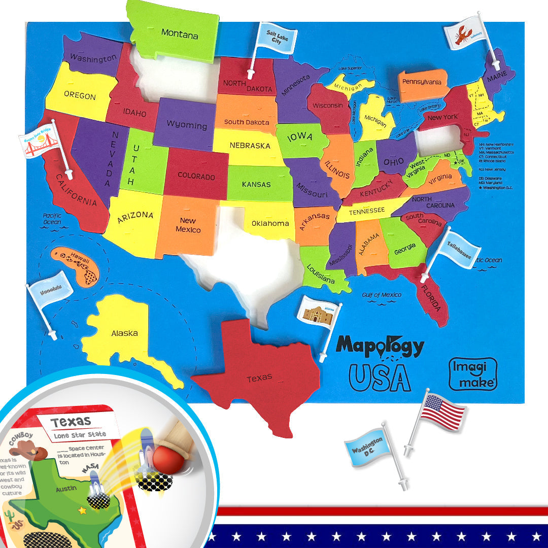 Mapology USA with Flags & Flashcards