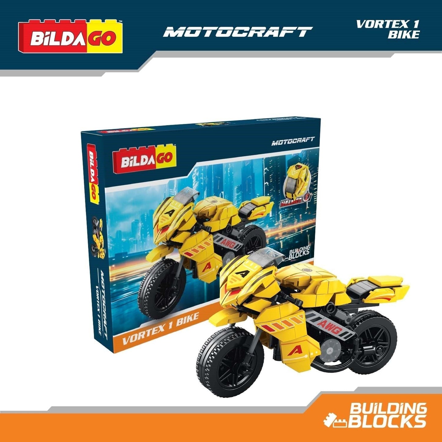 Bildago Motocraft - Vortex 1 Bike (SP13432) with Helmet (227 PCS)