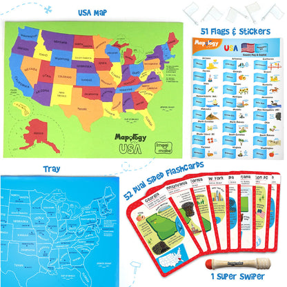 Mapology USA with Flags & Flashcards
