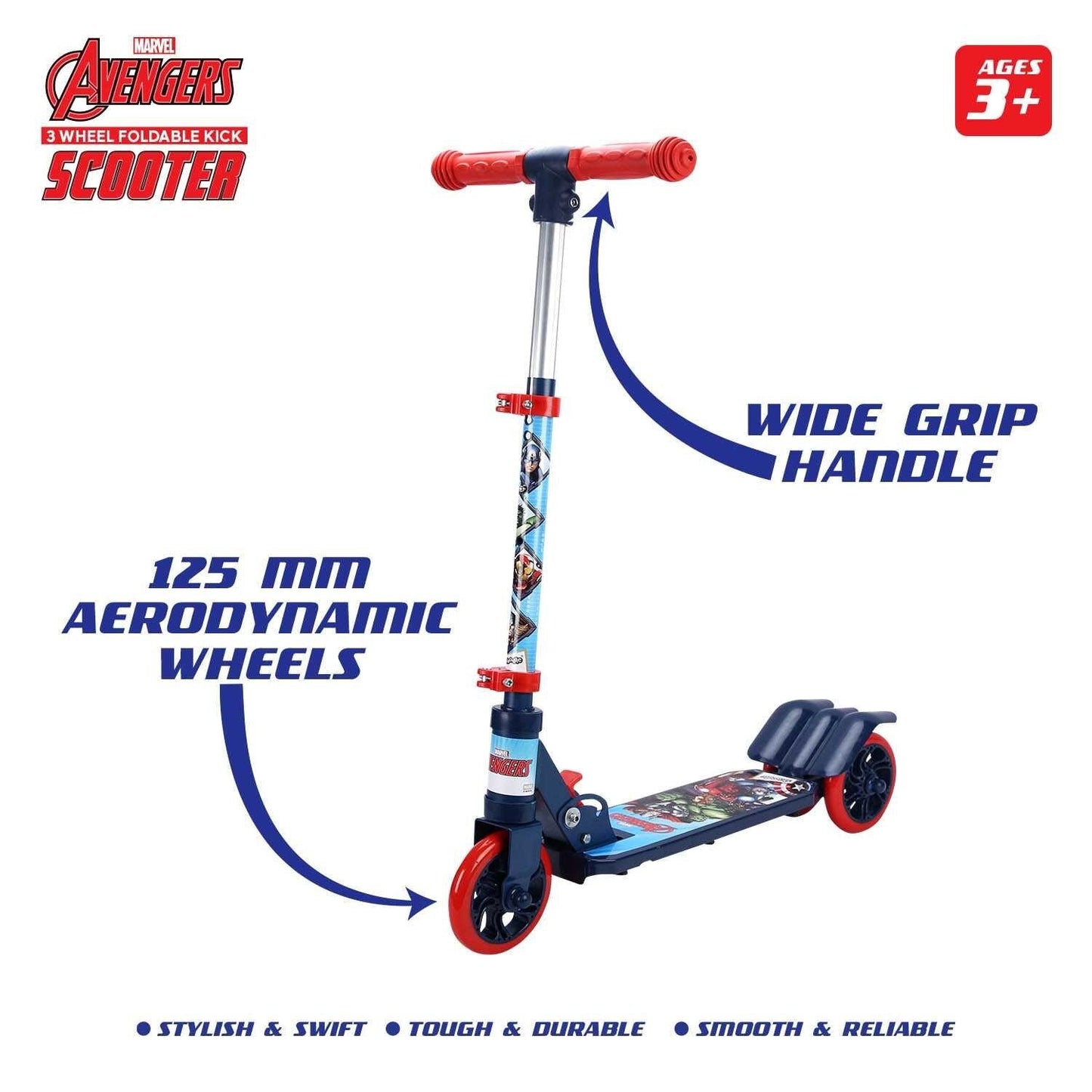 Avengers 3 Wheel Foldable Kick Scooter