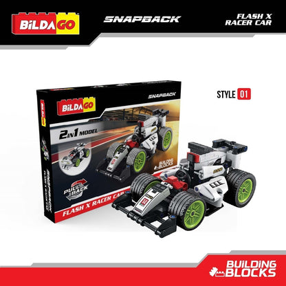 Bildago Snapback Racers - Flash X (SP13436) - Pull back Racer Car (198 PCS)