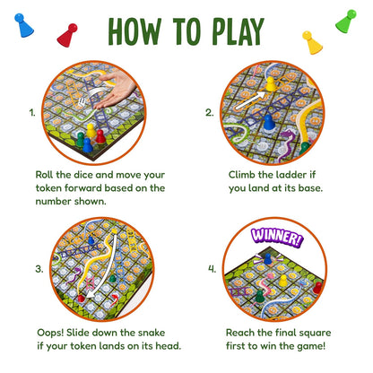 Funskool Snake & Ladders Board Game for Kids & Families | Educational Strategy Game | 2–4 Players | Age 5+ Years