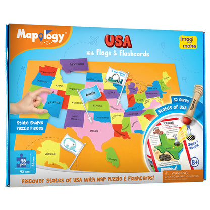 Mapology USA with Flags & Flashcards