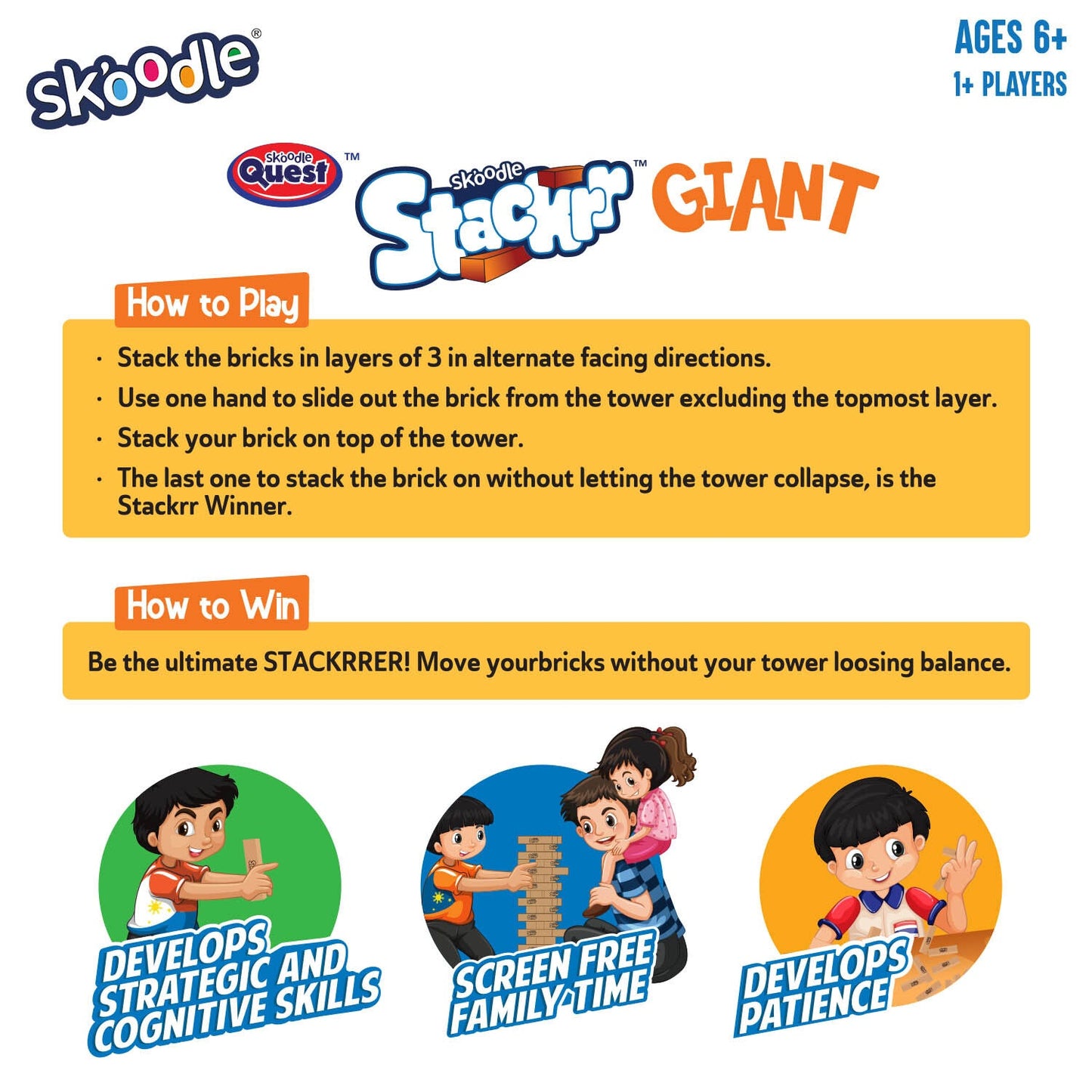 Skoodle Quest Giant Stackrr (7.15"" X 2.38"" X 1.42"")