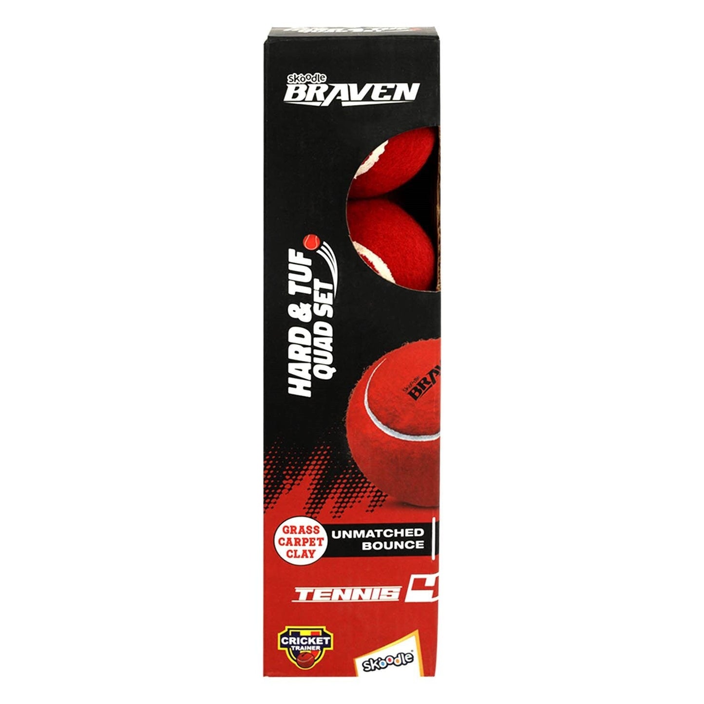 Skoodle Braven Tennis4 Cricket Hard & Tuf Ball (Set Of 4)