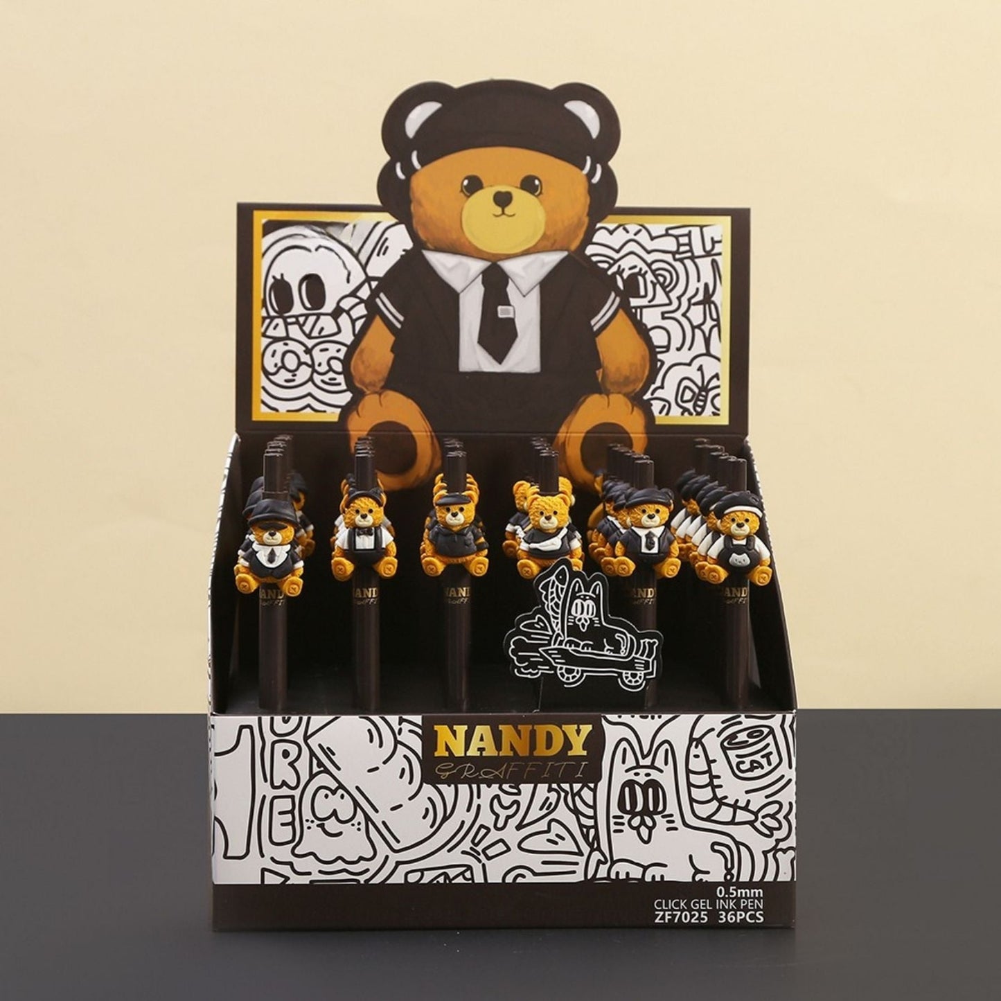 Tykle Black Bear Click Pen (0.5mm) - Write with Cuteness!