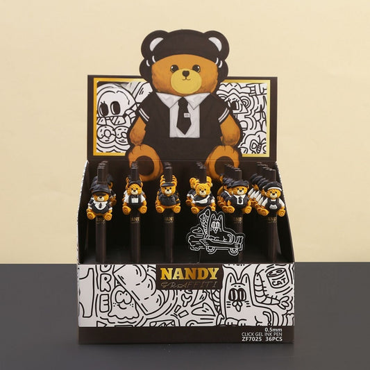 Tykle Black Bear Click Pen (0.5mm) - Write with Cuteness!