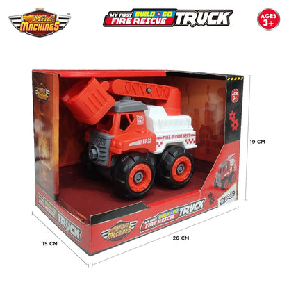 Skoodle Mini Machines Build & Go Fire Rescue Truck - White