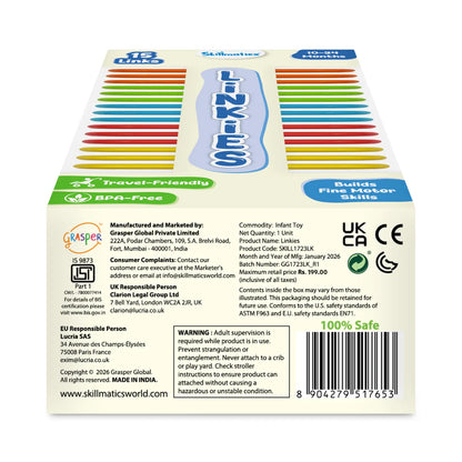 Linkies: Set of 15 Links | Connectable Learning Link Toy for Toddlers (10-24 months)