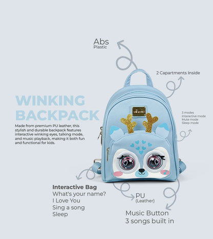 Winking Elf Backpack - Fawn | Interactive Winking Eyes, Talking Mode & Music Playback | TYKLE