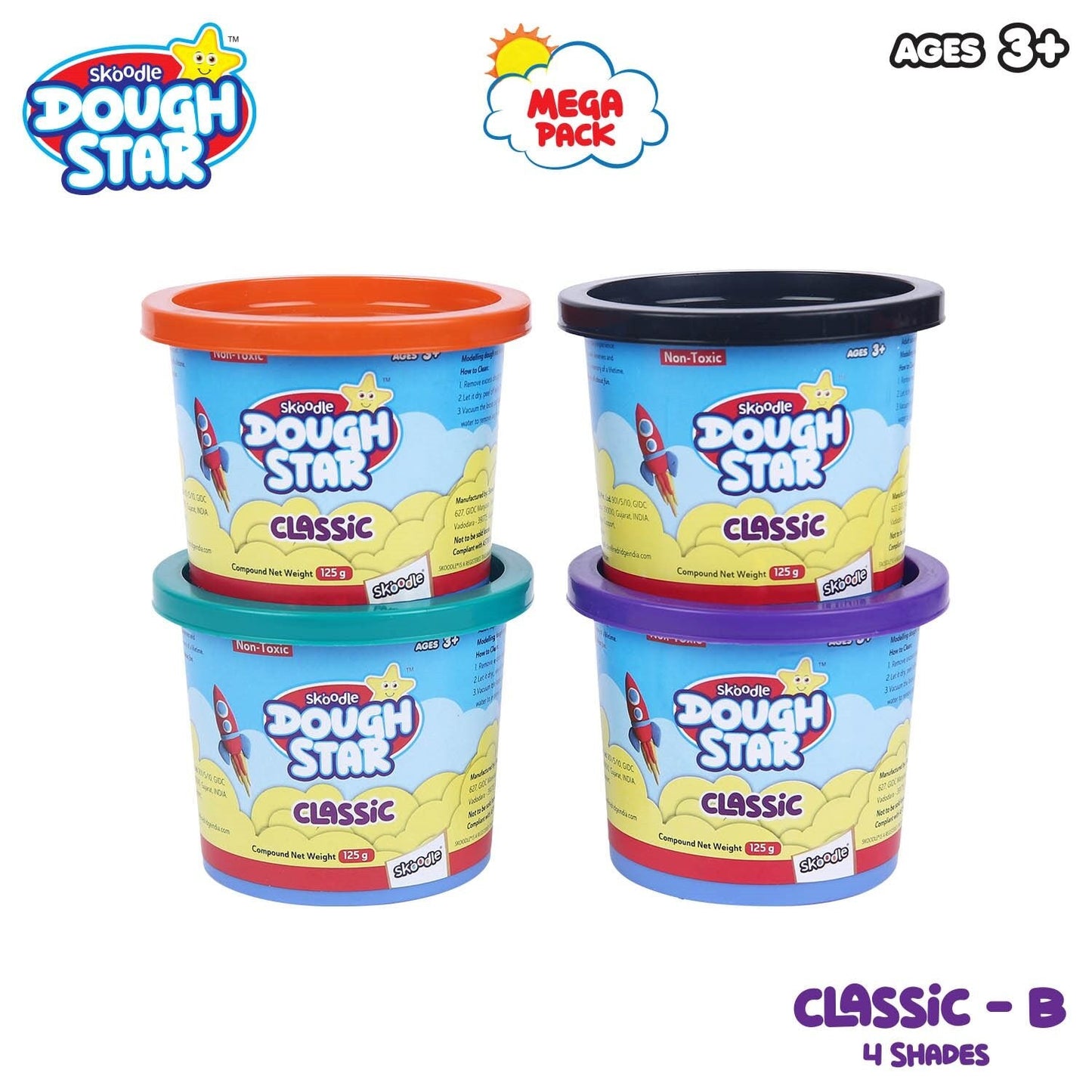 Skoodle Dough Star Mega 125 Gm - Pack Of 4B