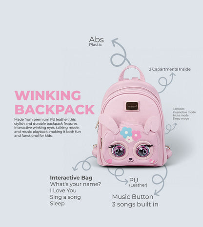 Winking Elf Backpack - Rabbit | Interactive Winking Eyes, Talking Mode & Music Playback | TYKLE