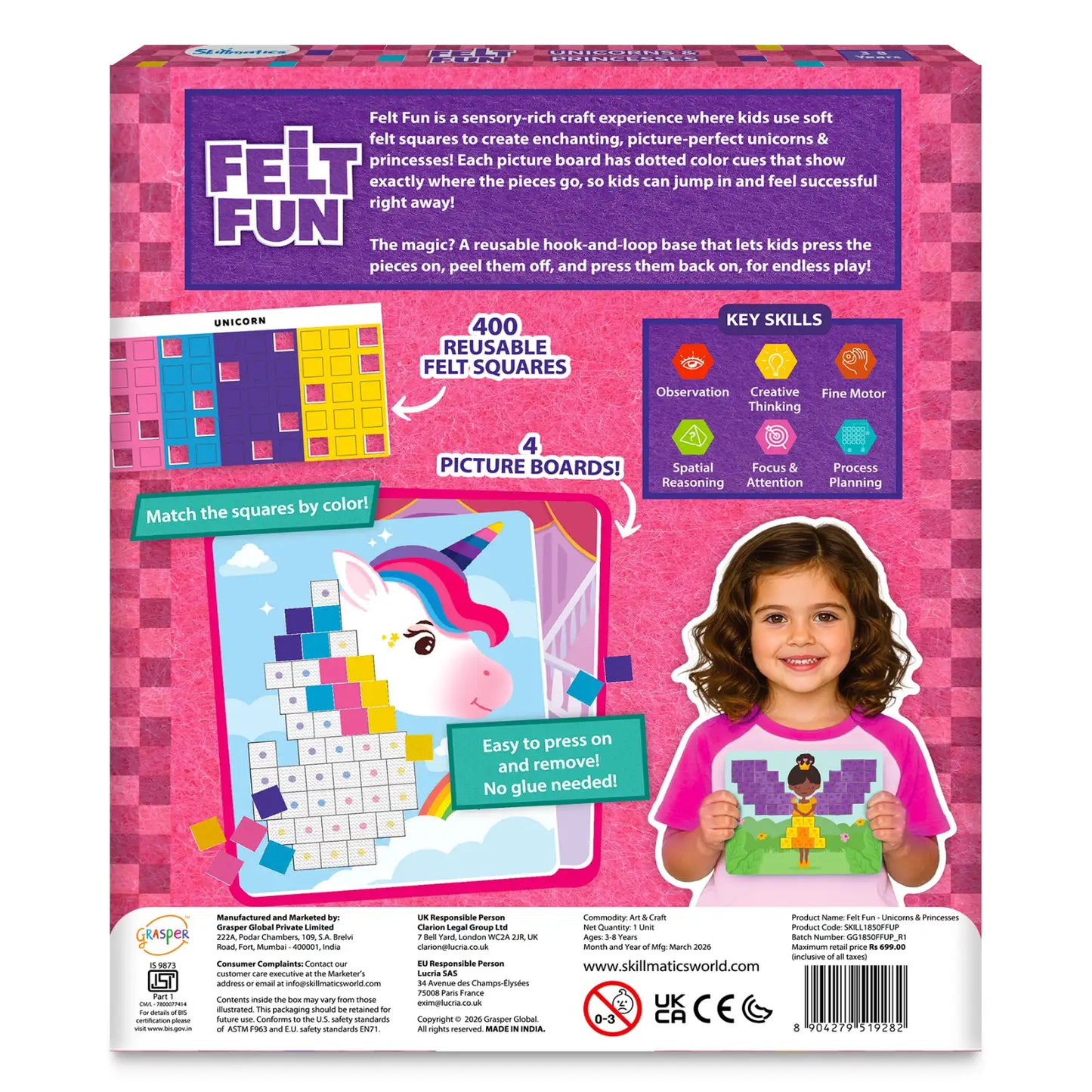 Felt Fun: Unicorns & Princesses | Reusable 3D Craft Kit (ages 3-8)