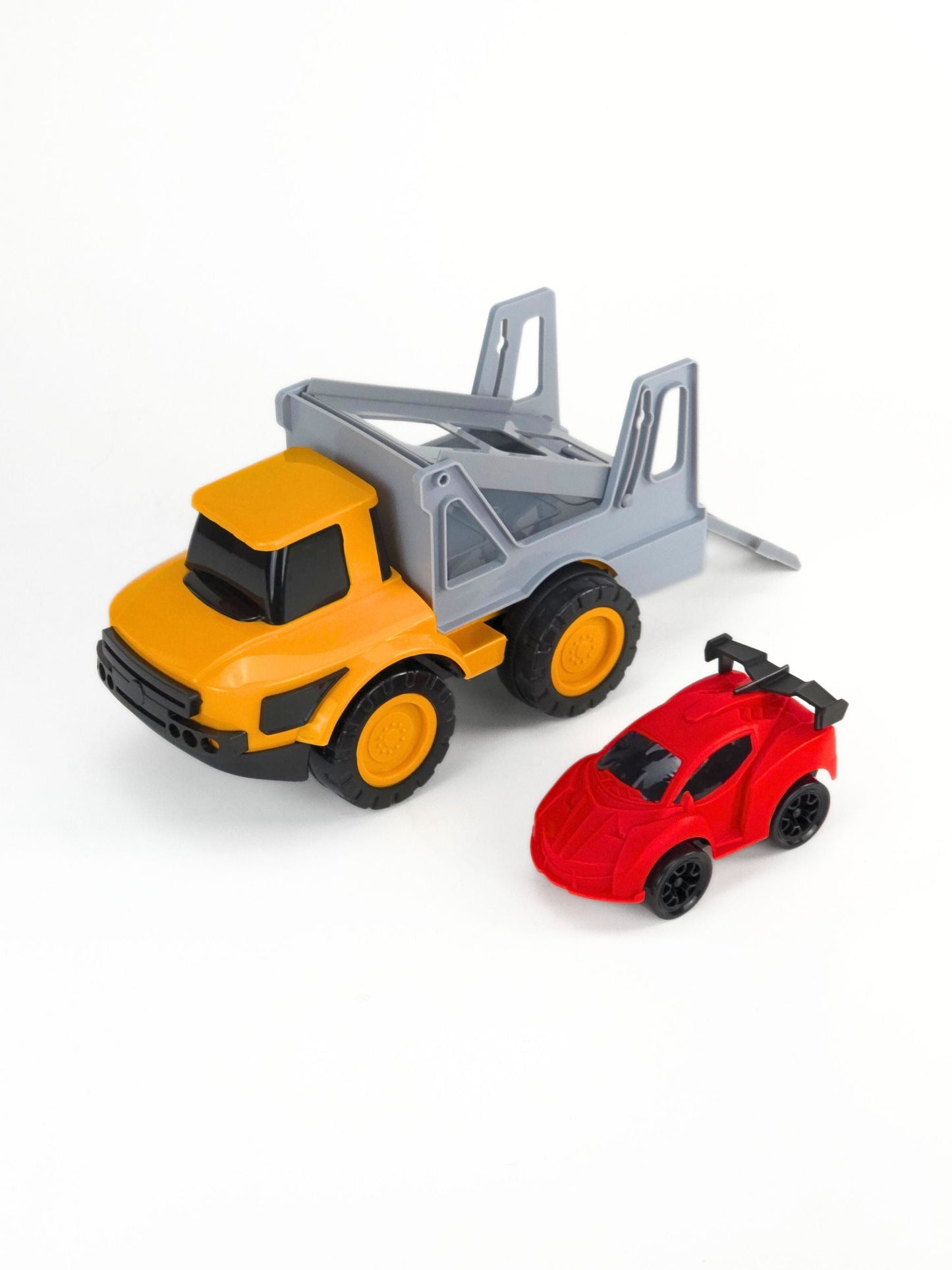 UATOYS Rambo Trailer – Friction Powered Car Carrier with Mini Sports Car