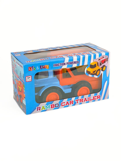 UATOYS Rambo Trailer – Friction Powered Car Carrier with Mini Sports Car